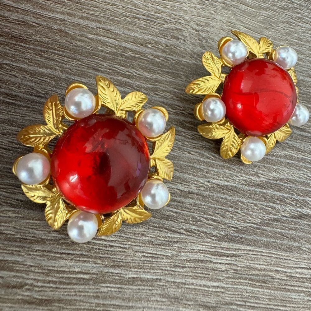 Vintage style flower earrings N593
